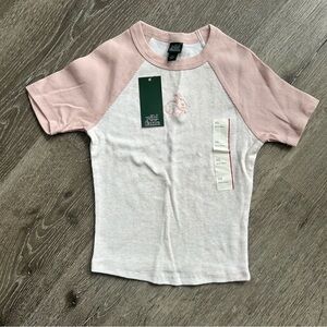 NWT XS Ribbed Crop Top Wild Fable Bunny Rabbit